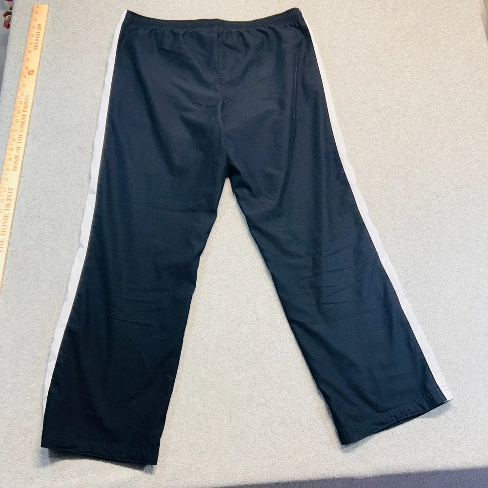 Nike‎ Track Pants Mens Large Black White Side Stripe Swoosh Logo Y2K Athletic